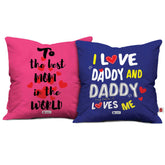 To The Best Mom & Daddy I Love You Printed Cushion Cover Set Of 2