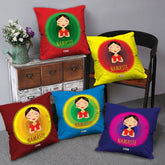 Welcome Gesture by Woman Set of 5 Cushion Covers