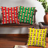 Set of 3 Cushion Covers Welcome Gesture by Woman