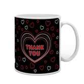 Seamless Outline Hearts Pattern Black Coffee Mug