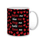 Seamless Heart Pattern Black Coffee Mug
