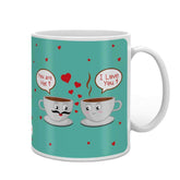 Romantic Dialogues Between Coffee Cups Blue Coffee Mug