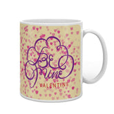 Floating Hearts Beige Coffee Mug Valentine Gift