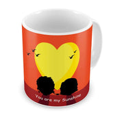 Romantic Couple Holding Hands At Dawn Orange Coffee Mug