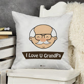 White Cushion with I Love You Grandpa Print