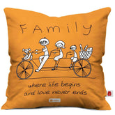 Family Love Never Ends Orange Cushion Cover