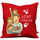 Family Love Forever Red Cushion Cover