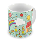 I Love Family Blue Coffee Mug
