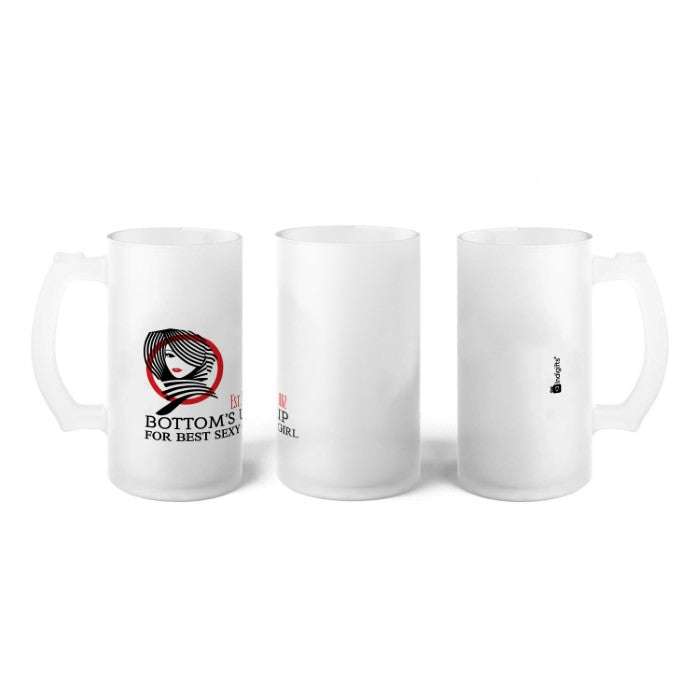 Bottom's Up For Best Sexy Girl Digital Printed Beer Mug Gift for Girlfriend