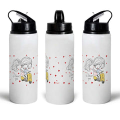 I Love You Printed Aluminium Sipper Water Bottle 750 ML