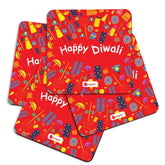 Seamless Pattern of Colourful Fire Crackers Red Coasters
