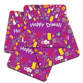 Seamless Pattern of Colourful Fire Crackers purple Coasters