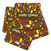 Seamless Pattern of Colourful Fire Crackers Brown Coasters