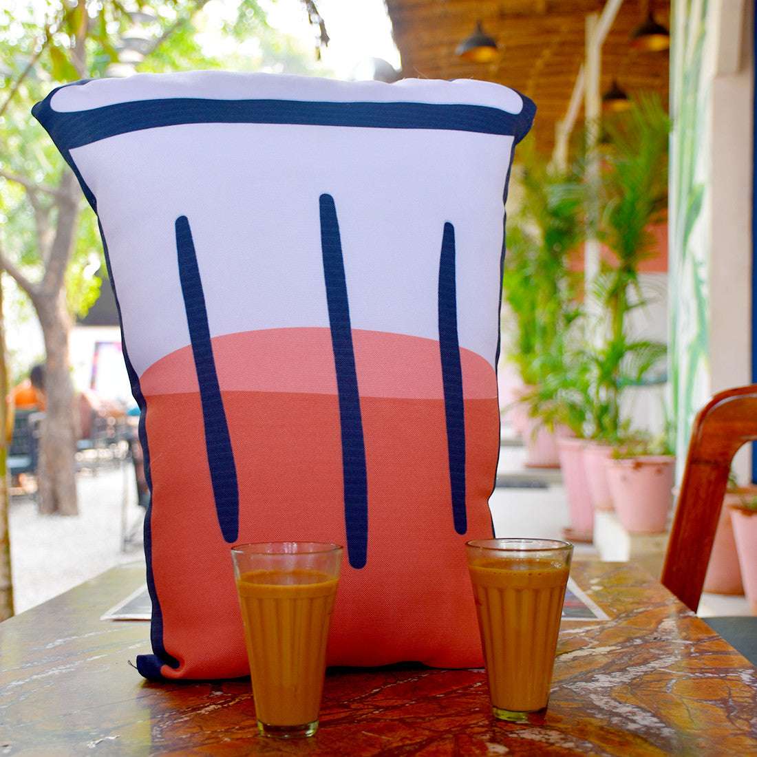 Tea Shape Cushion - Discovering India