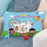 Jungle-Jalebi Hug Kids Rectangle Pillow Cover, Blue