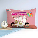 Jungle-Jalebi Animal Lover Kids Rectangle Pillow Cover, Pink