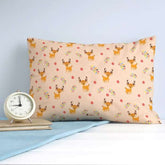 Indigifts Half-N-Half Collection Reindeer Printed Kids Rectangle Pillow Cover