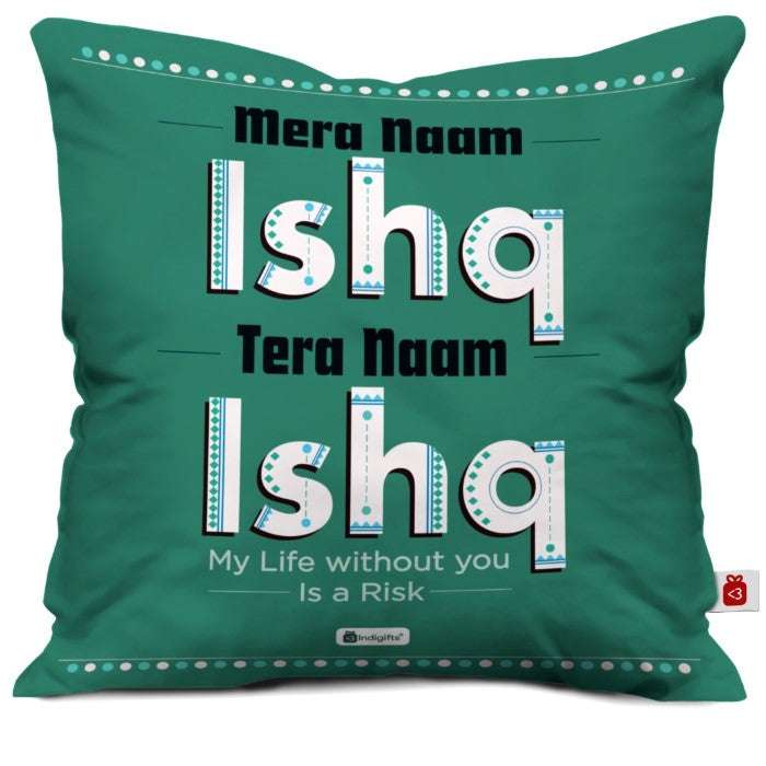 Naam Ishq Cushion Cover Valentines Day Gift