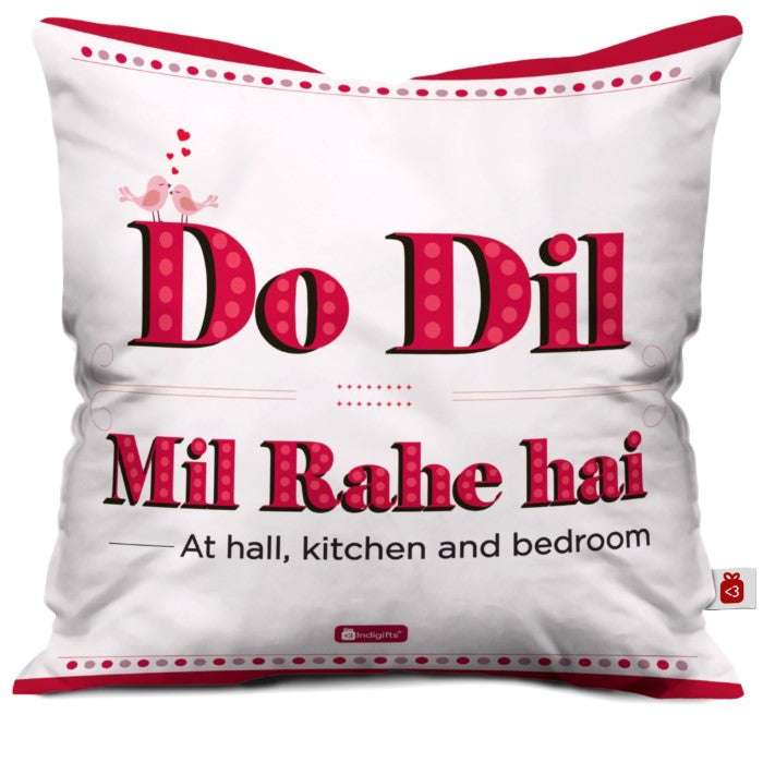 Do Dil Mil Rahe Hai Cushion Cover Valentines Day Gift