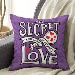 Valentine Gifts The Secret Love Quote Printed Red Cushion Cover 12x12 Inches with Filler