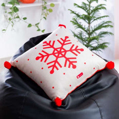 Starry Snowflake Reversible Cushion Cover with Filler