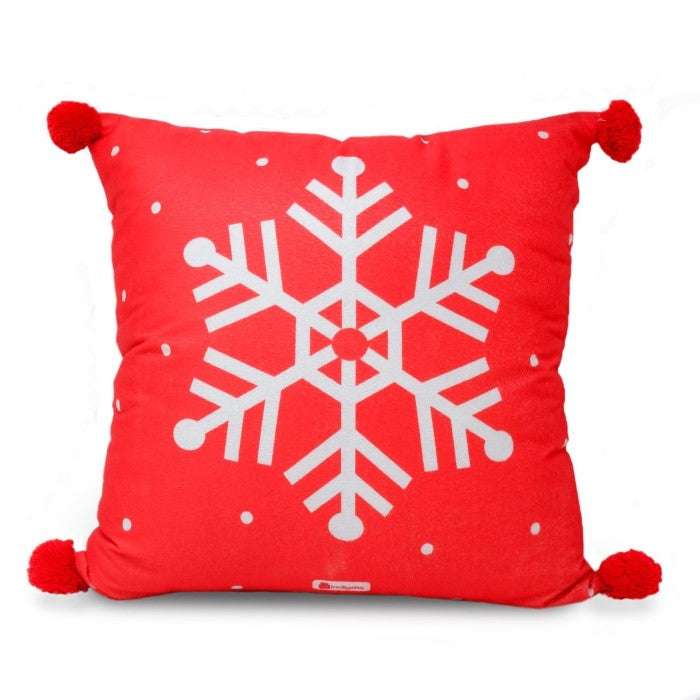 Starry Snowflake Reversible Cushion Cover with Filler