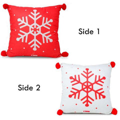 Starry Snowflake Reversible Cushion Cover with Filler