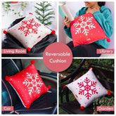 Starry Snowflake Reversible Cushion Cover with Filler