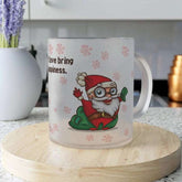Christmas Decoration Cheer and Happiness Santa Quotes Printed Frost Mug For Christmas