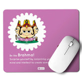 Purple Mouse Pad with Lord Brahma Printed