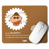 Brown Mouse Pad with Lord Buddha Printed
