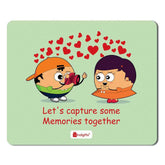 Cute Young Couple Taking Pictures White Mouse Pad