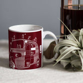 Maroon Mandala Themed Auto Printed Coffee Cup