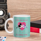 Kissing Birds With Heart Blue Coffee Mug