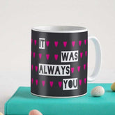 Heart Filled Pattern Black Coffee Mug