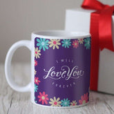 Colourful Flowers Pattern Purple Coffee Mug