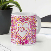 Heart Shape Frame with Floral Pattern Multi Coffee Mug