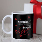 Hand Drawn Hearts Seamless Pattern Black Coffee Mug