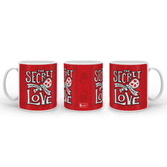 Valentine Gift Combo Red Printed Cushion Cover, Filler, Coffee Mug With Love Quote