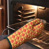 Microwave Oven Mitts Gloves, 11x6 Inch (Yellow and Green)