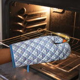 Microwave Oven Mitts Gloves, 11x6 Inch (Teal and Grey)