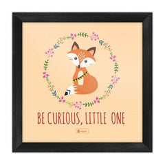 Indigifts Half-N-Half Collection Be Curious, Little One Text And Cat Printed Frame