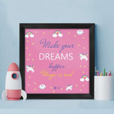 Indigifts Half-N-Half Collection Magical Dreams and Quotes Printed Frame