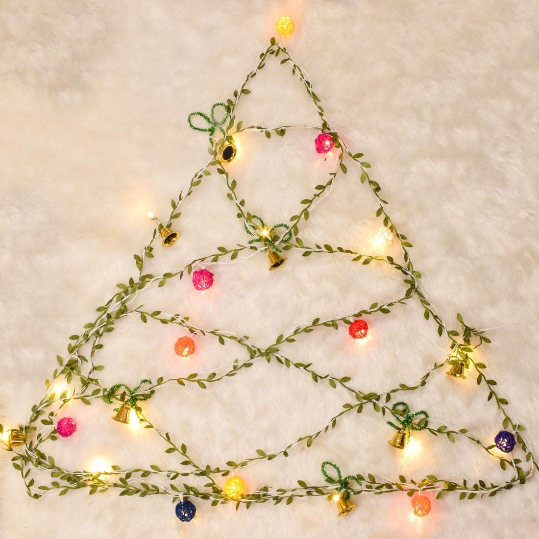 Diy Bells And Leaf String Christmas Light