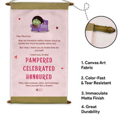 Mom's Care Kit: Eye Mask, Scroll, Cushion, Organic Coconut Oil, Lip Balm, Coffee Scrub,Card For Mother's Day