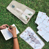 Multipurpose Expanding Stylish Passport holder pouch for travel with combo of notepad, pen and badge,