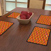 Wave Pattern of Overlapping Circles (Orange) Table Mat