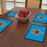 Traditional Flower Pattern Rangoli (Blue) Table Mat