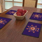 Rangoli with Illuminated Lamps (Blue) Table Mat