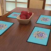 Ornamental Lion Illustration (Blue) Table Mat